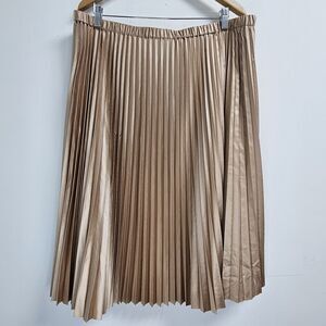 Banana Republic Skirt Women's Extra Large Petite Gold Electric Pleated